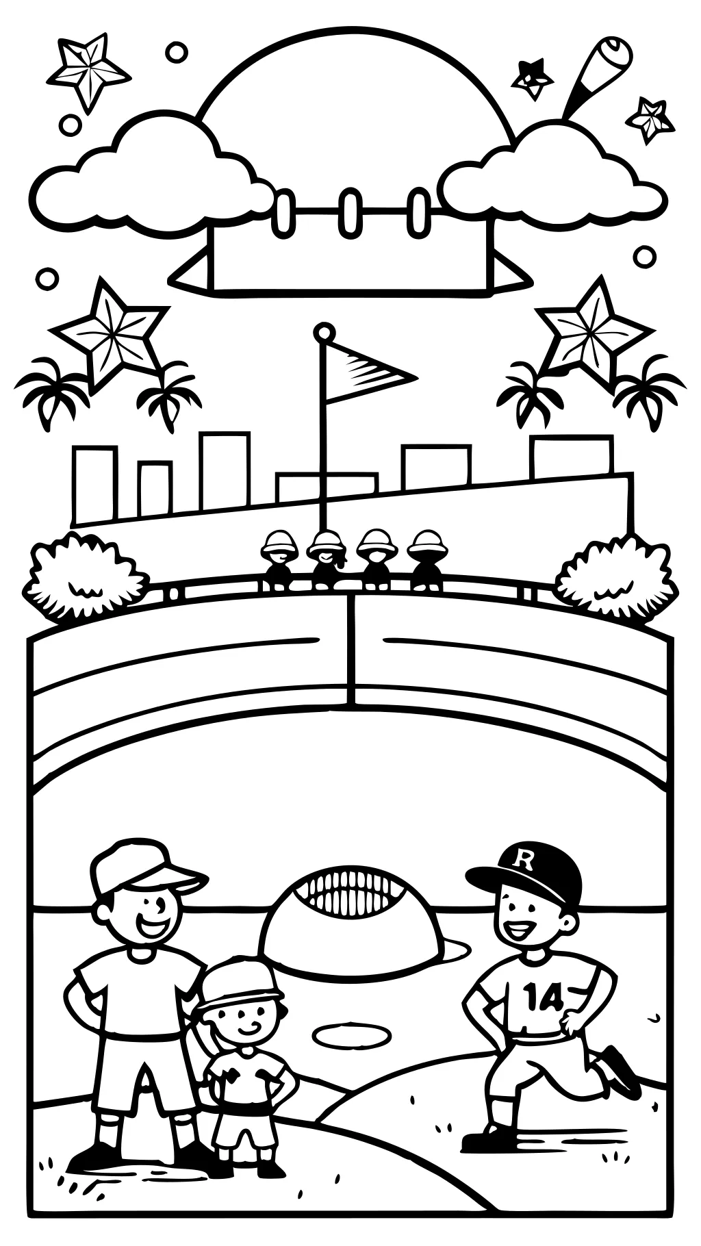 baseball game coloring pages